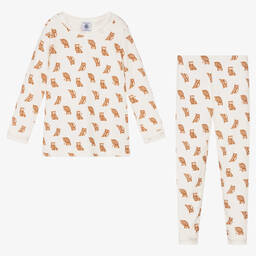 Petit Bateau-Кремово-коричневая пижама для девочек | Childrensalon Outlet