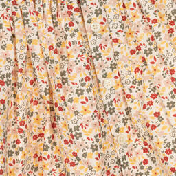 Petit Bateau-Girls Ivory Cotton Floral Dress | Childrensalon Outlet