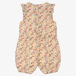 Petit Bateau-Girls Ivory Cotton Floral Shortie | Childrensalon Outlet