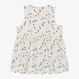 Petit Bateau-فستان أطفال بناتي قطن بوبلين لون عاجي | Childrensalon Outlet