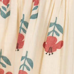Petit Bateau-Кремовое платье из органического хлопка с цветами | Childrensalon Outlet