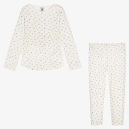 Petit Bateau-Кремовая пижама из органического хлопка в цветочек | Childrensalon Outlet