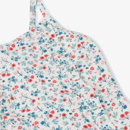 Petit Bateau-Girls Ivory Ruffled Floral Swimwear | Childrensalon Outlet