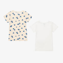 Petit Bateau-Girls Ivory Vest T-Shirts (2 Pack) | Childrensalon Outlet