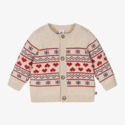 Petit Bateau-Girls Ivory Wool Blend Cardigan | Childrensalon Outlet