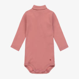 Petit Bateau-Girls Long Sleeve Pink Bodysuit | Childrensalon Outlet