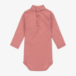 Petit Bateau-Girls Long Sleeve Pink Bodysuit | Childrensalon Outlet