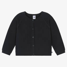 Petit Bateau-كارديغان قطن محبوك لون كحلي للبنات | Childrensalon Outlet
