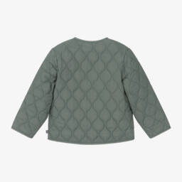 Petit Bateau-Girls Olive Quilted Coat | Childrensalon Outlet