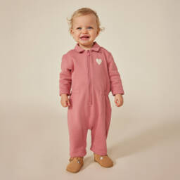 بتي باتو-جمبسوت بسحاب قطن عضوي لون زهري للبنات | Childrensalon Outlet