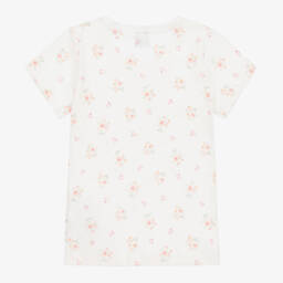 Petit Bateau-Розовая и белая футболка из органического хлопка для девочек (2шт.) | Childrensalon Outlet