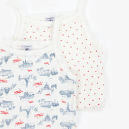 بتي باتو-طقم صدريات بيضاء مستوحاة من باريس للبنات | Childrensalon Outlet