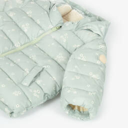 Petit Bateau-Girls Pastel Floral Hooded Puffer Jacket | Childrensalon Outlet