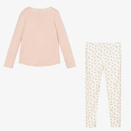 Petit Bateau-بيجاما بطبعة ورود قطن جيرسي لون زهري للبنات | Childrensalon Outlet