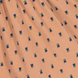 Petit Bateau-Girls Pink Floral Needlecord Dress  | Childrensalon Outlet