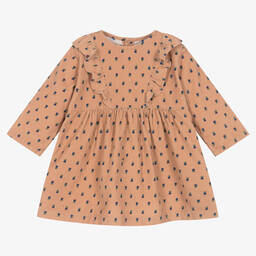 Petit Bateau-Girls Pink Floral Needlecord Dress  | Childrensalon Outlet