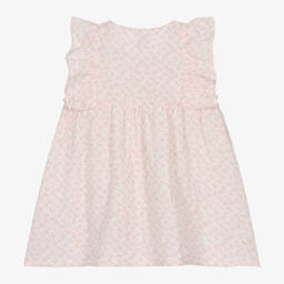 بتي باتو-فستان أطفال بناتي قطن عضوي لون زهري بطبعة ورود | Childrensalon Outlet