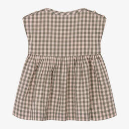 Petit Bateau-Girls Pink Gingham Check Cotton Dress | Childrensalon Outlet