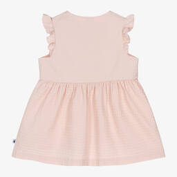 Petit Bateau-Girls Pink Organic Cotton Dress | Childrensalon Outlet