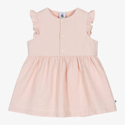 Petit Bateau-Girls Pink Organic Cotton Dress | Childrensalon Outlet