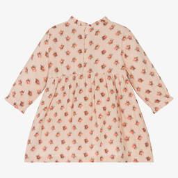 Petit Bateau-Girls Pink Organic Cotton Floral Dress | Childrensalon Outlet