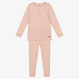 Petit Bateau-Розовая хлопковая пижама в рубчик | Childrensalon Outlet