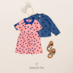 Petit Bateau-Girls Quilted Blue Heart Jacket | Childrensalon Outlet