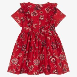 Petit Bateau-Красное хлопковое платье для девочек | Childrensalon Outlet