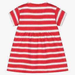 Petit Bateau-Красное хлопковое платье в белую полоску | Childrensalon Outlet