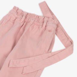 Petit Bateau-Girls Rosy Twill Wide-Leg Pants | Childrensalon Outlet