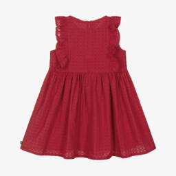 Petit Bateau-فستان صيفي مزين بالكشكش للبنات بلون الياقوت | Childrensalon Outlet