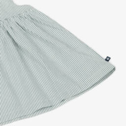 Petit Bateau-Girls Sage Seersucker Cotton Dress | Childrensalon Outlet