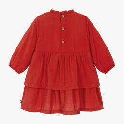 Petit Bateau-Girls Scarlet Viscose Frock | Childrensalon Outlet