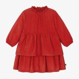 Petit Bateau-Girls Scarlet Viscose Frock | Childrensalon Outlet