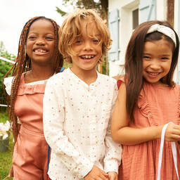 Petit Bateau-Короткий розовый полукомбинезон для девочек | Childrensalon Outlet