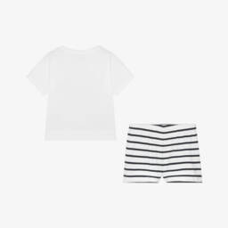 Petit Bateau-Girls Soft White Heart Nightwear | Childrensalon Outlet