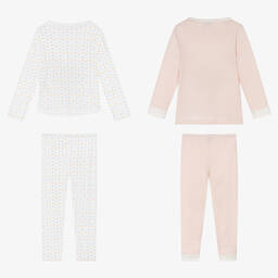 Petit Bateau-Белая и розовая пижамы (2шт.) | Childrensalon Outlet