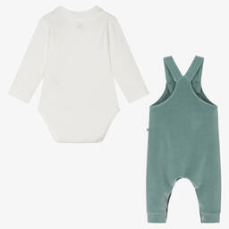 Petit Bateau-Кремовое боди и зеленый полукомбинезон | Childrensalon Outlet