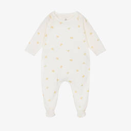 Petit Bateau-Ivory Organic Cotton Turtle Print Babygrow | Childrensalon Outlet