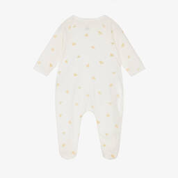 Petit Bateau-Ivory Organic Cotton Turtle Print Babygrow | Childrensalon Outlet