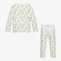 Petit Bateau-Ivory & Pink Floral Floral Pyjamas | Childrensalon Outlet