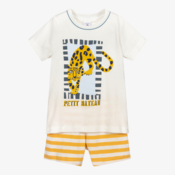 Petit Bateau-Кремово-желтая пижама с леопардами | Childrensalon Outlet