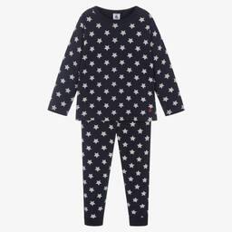 Petit Bateau-Синяя пижама из органического хлопка со звездочками | Childrensalon Outlet
