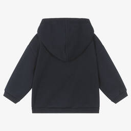 Petit Bateau-Navy Blue Organic Cotton Zip-Up Hoodie | Childrensalon Outlet