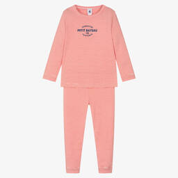 Petit Bateau-بيجاما قطن مقلّمة لون أحمر وأبيض | Childrensalon Outlet