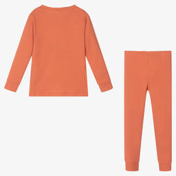 Petit Bateau-بيجاما مضلع ليوسيل مضلع لون أحمر تراكوتا | Childrensalon Outlet