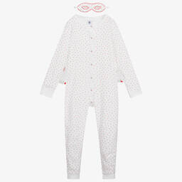 Petit Bateau-Белый комбинезон из органического хлопка | Childrensalon Outlet