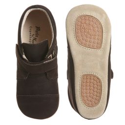 Petit Nord-Brown Leather Slipper Shoes | Childrensalon Outlet