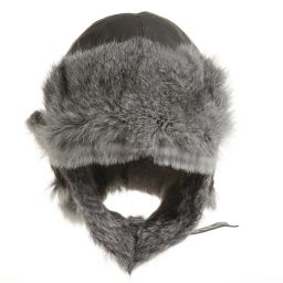 بتي نورد-قبعة جلد وفراء لون رمادي | Childrensalon Outlet