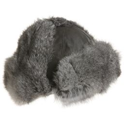 بتي نورد-قبعة جلد وفراء لون رمادي | Childrensalon Outlet